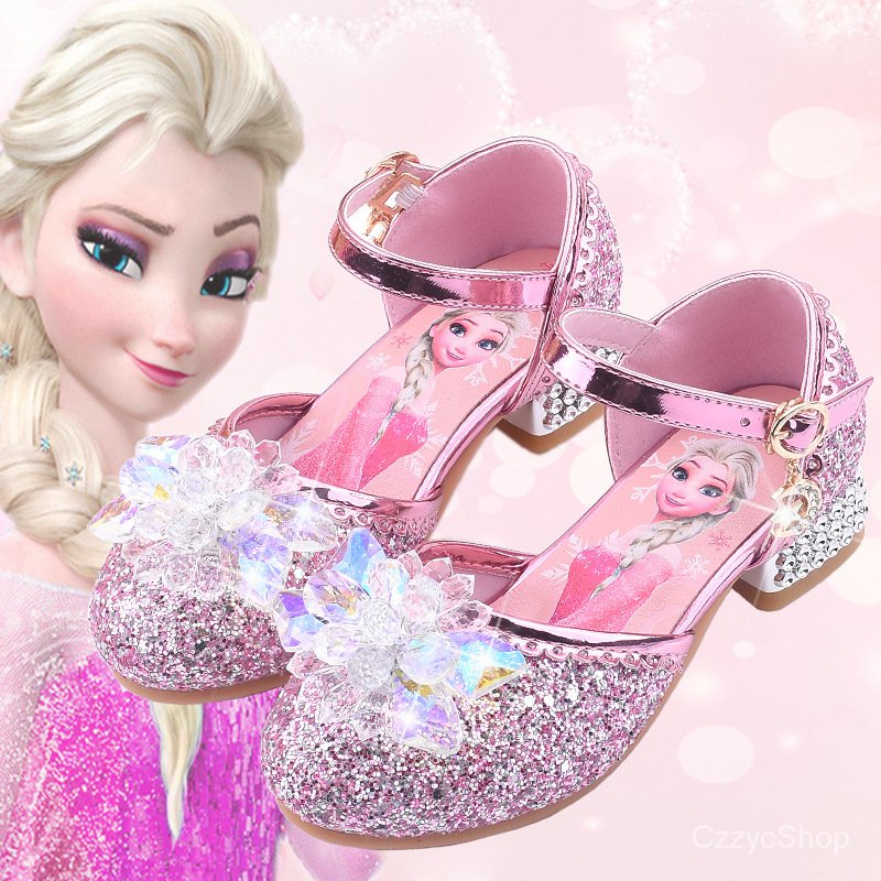 Bolsa De ninguna manera La oficina Zapatos De Princesa Elsa Tacón Alto Para Niños Niña Crystal Congelados Para  | Shopee México