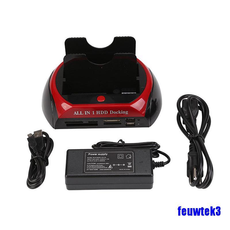 2 5 3 5 Dual Hard Drive Hdd Docking Station Usb Dock Card Reader Ide Sata Hub Shopee Mexico