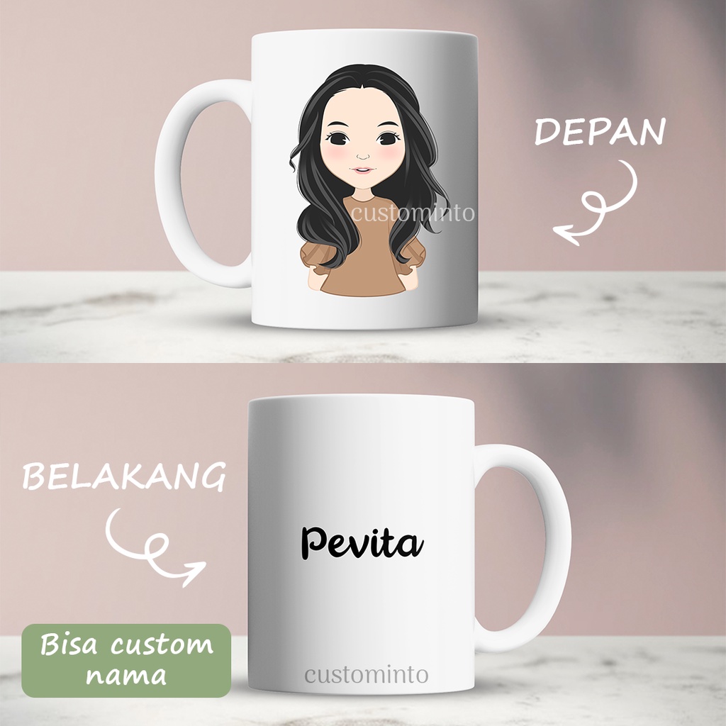 Taza de vidrio de cerámica personalizada - imagen del personaje Avatar de  dibujos animados personas/nombres/regalos de cumpleaños de graduación de  año nuevo chino para niños y niñas | Shopee México