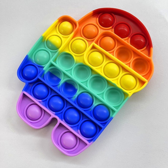 Details about   Rainbow Push Bubble Fidget Sensory Toys Stress Relief Family Among Us Game AU 