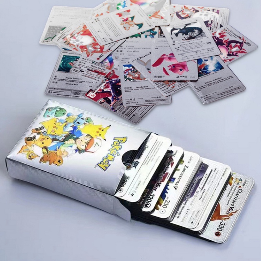 24 Horas Delivere55 Piezas Españolas Pokemon Tarjetas Degustación Oro Plata Tarjeta De Caja De Cartas Juego Vmax Gx V Toy Collection JW4M