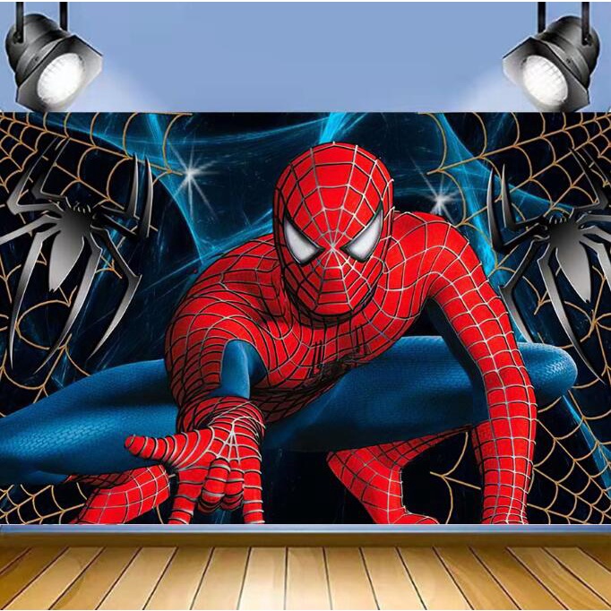 Superhéroe Spiderman Telón De Fondo Para Niños Fiesta De Cumpleaños Fondos Decoración Vinilo 5X3ft