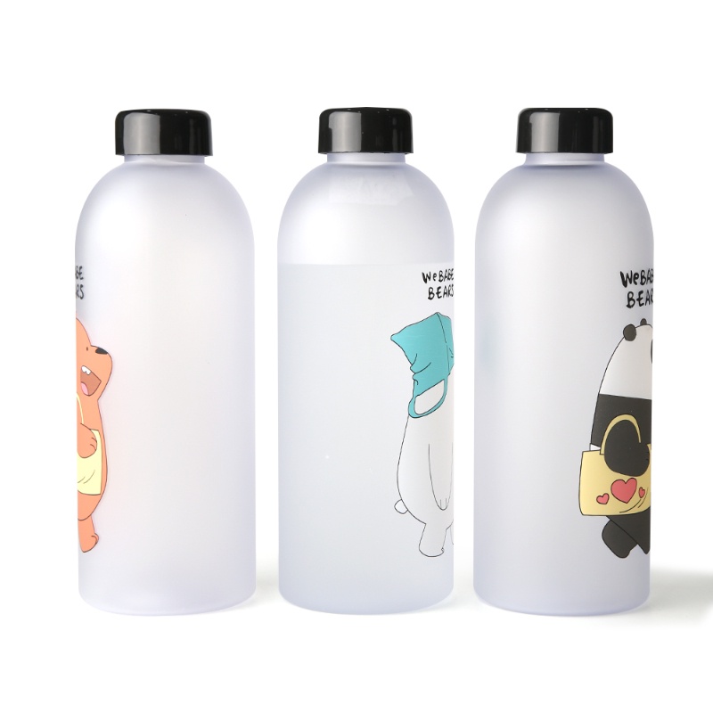 Taza De Paja De Oso De Dibujos Animados, Botella De Bebida Transparente A Prueba De Fugas Botella D Moyic Ha021609 00