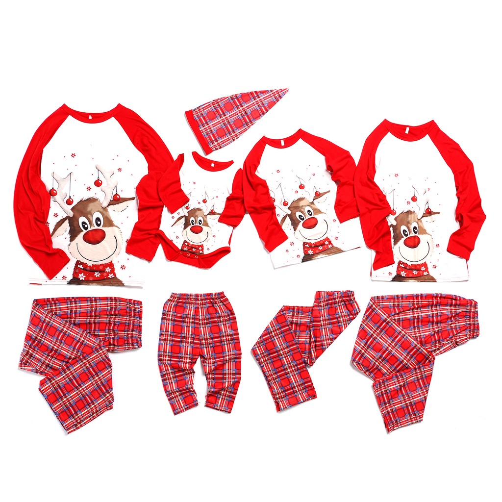La Family Navidad Coincidencia Pijamas Papa Mama Nino Bebe De Dibujos Animados Cuadros Ropa De Dormir Shopee Mexico