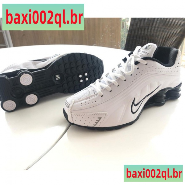 Nike Shox R4 original Blanco Zapatos Con Promoción Negro