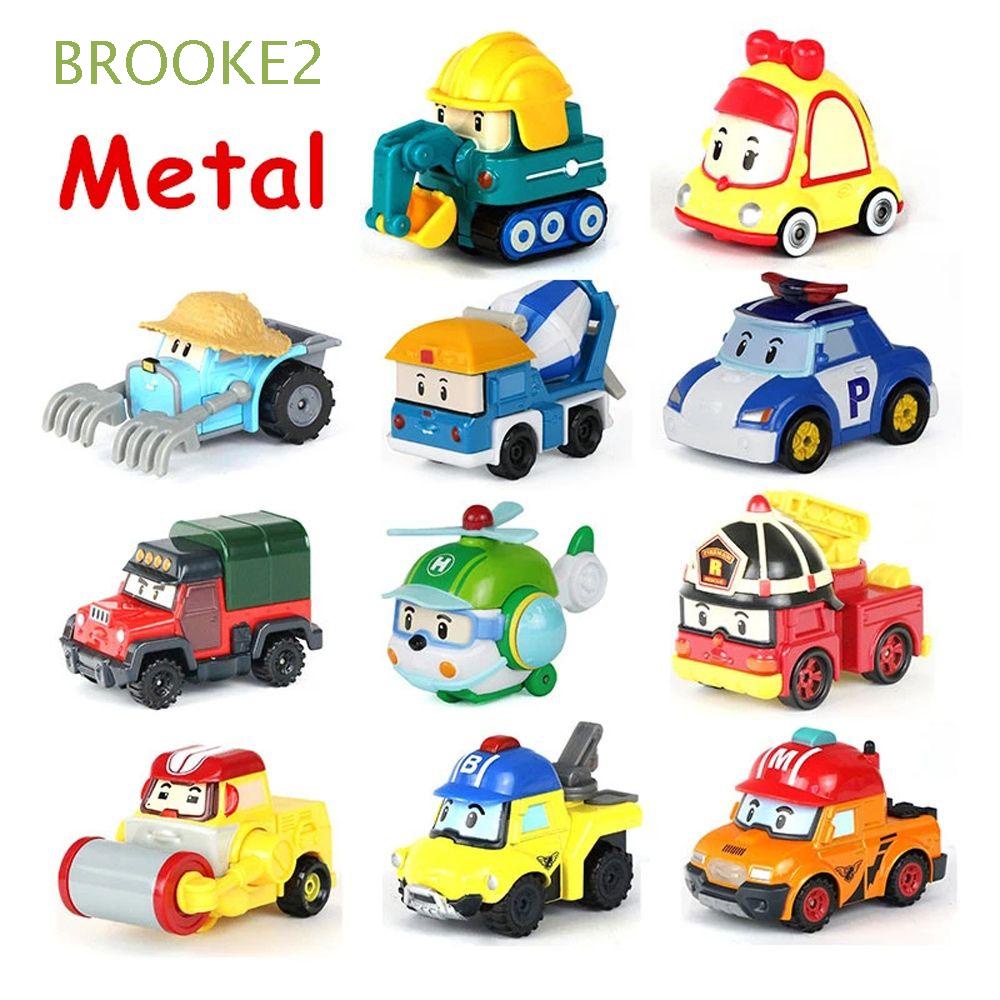 BROOKE2 Dibujos animados Robocar Poli Para niños Coche de aleación de metal  Anba Roy Vehículos de juguete Robot Poli Juguetes De Anime El mejor regalo  Juguetes de los niños Juguetes de figuras