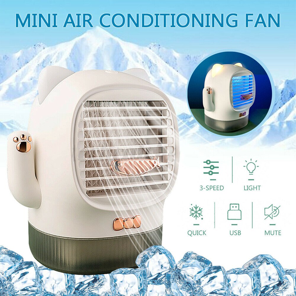 KKmoon Mini Aire Acondicionado Portatil USB Mini Ventilador Refrigerador de Aire de la Oficina/Dormitorio/Casa 