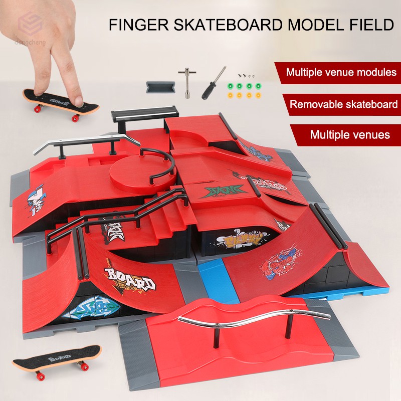Piezas de rampa para Tech Deck Fingerboard Juego de 11 Piezas de Skate Park Mini patineta KERDEJAR 