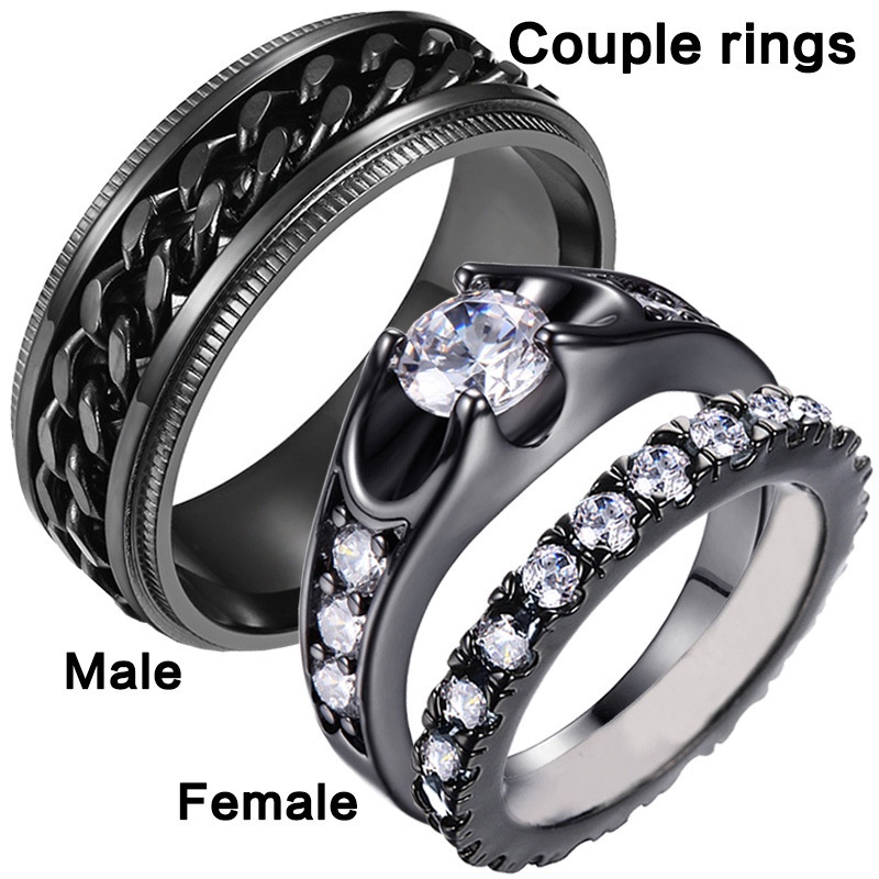 Caballeros señora anillo de acero inoxidable jadeará anillo de pareja banda anillo brillante Pulido 