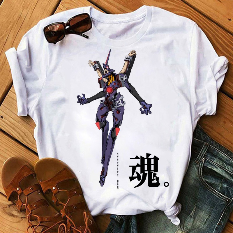 Rei Ayanami Evangelion Verano top Ropa Mujer tumblr Pareja kawaii Impresión  grunge tees Más Tamaño Estética | Shopee México