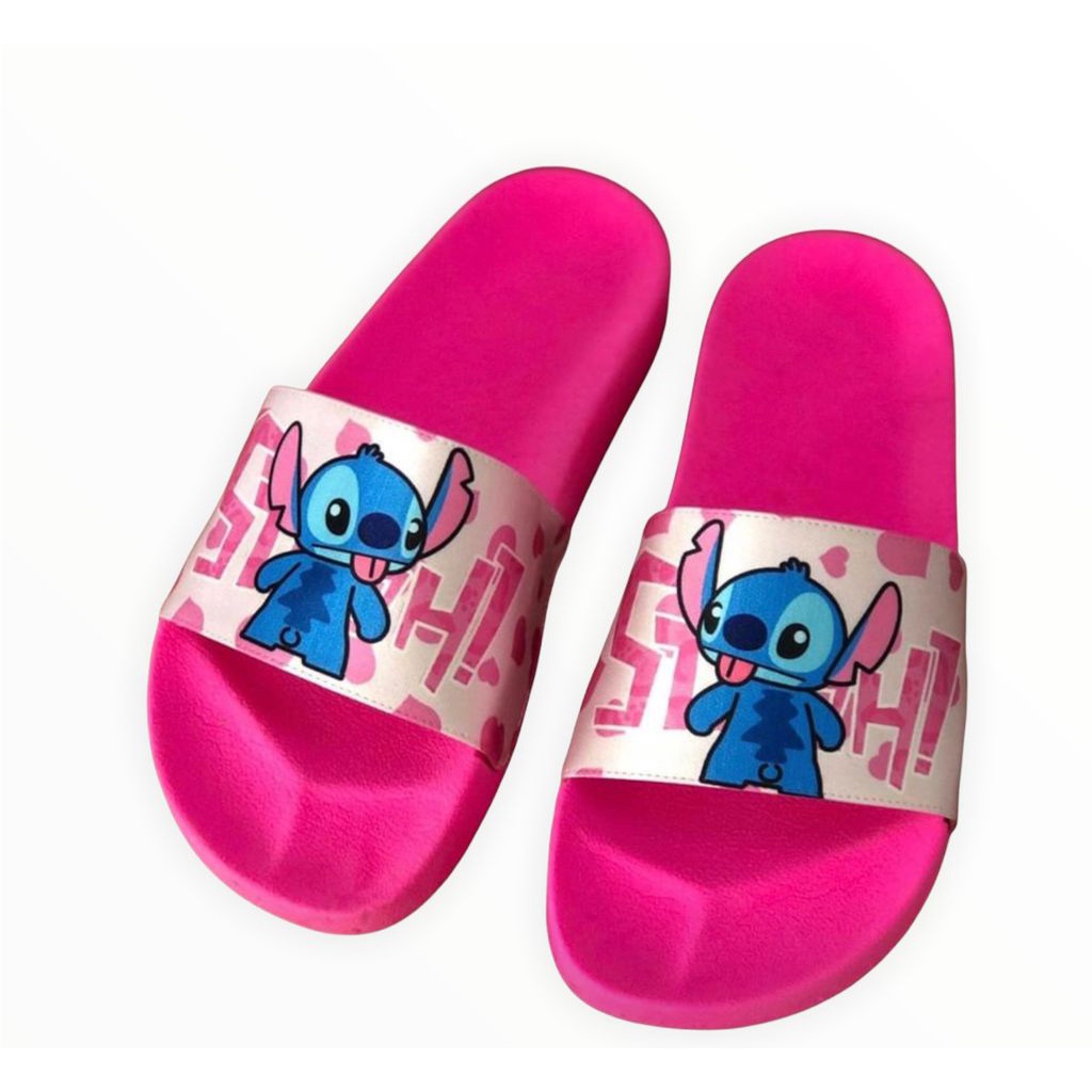 Sandalias Casuales Slide De Goma Stitch Rosas Unisex Shopee México