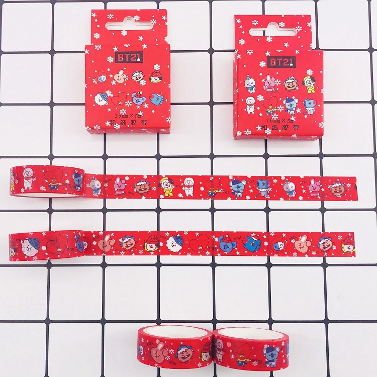 Bts 2019 Navidad Nuevo Estilo Papel Adhesivo Bt21 Washi Tape Handbook