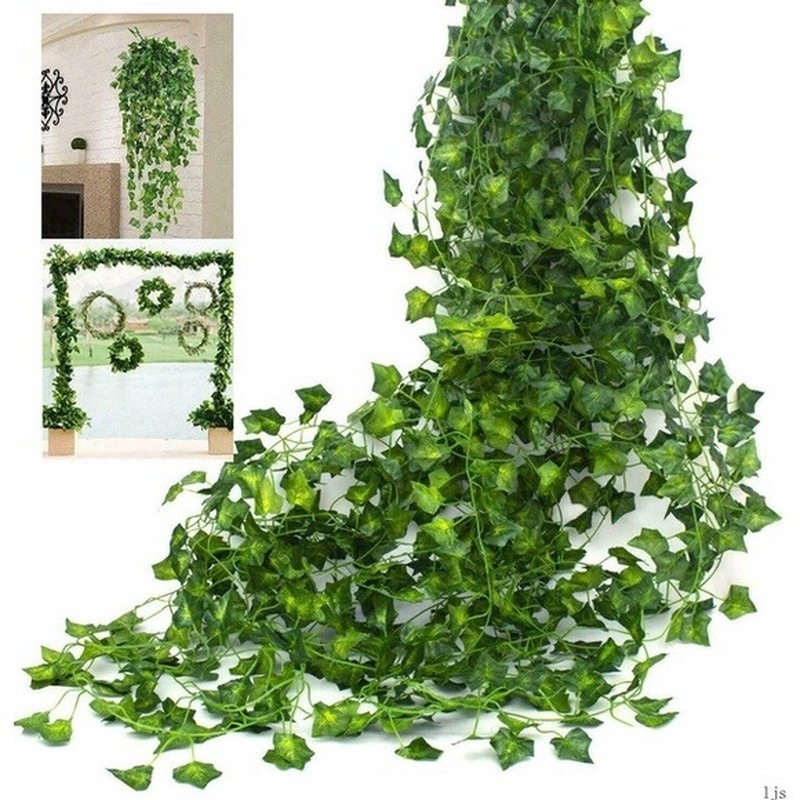 2M Hoja De Hiedra Verde Artificial Enredadera Colgante Plantas Oficina ,  Hotel , Casa Boda Fiesta DIY Decoración De Pared Interior | Shopee México