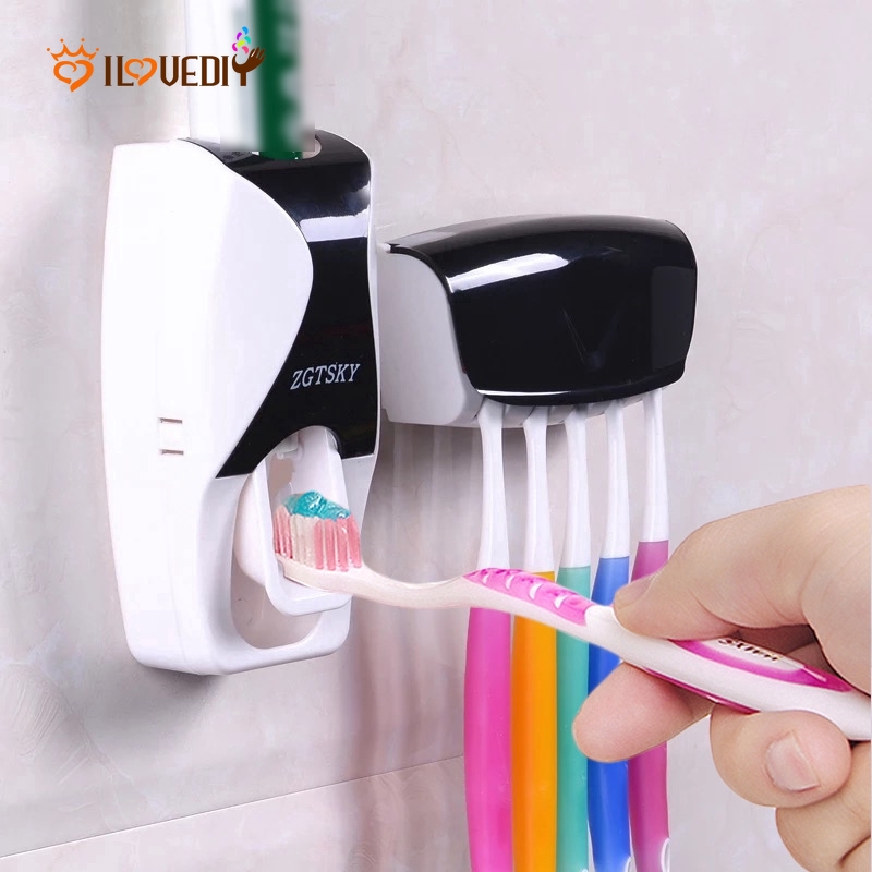 Porta Dispensador de pasta dental Exprimidor automático de pasta de dientes 