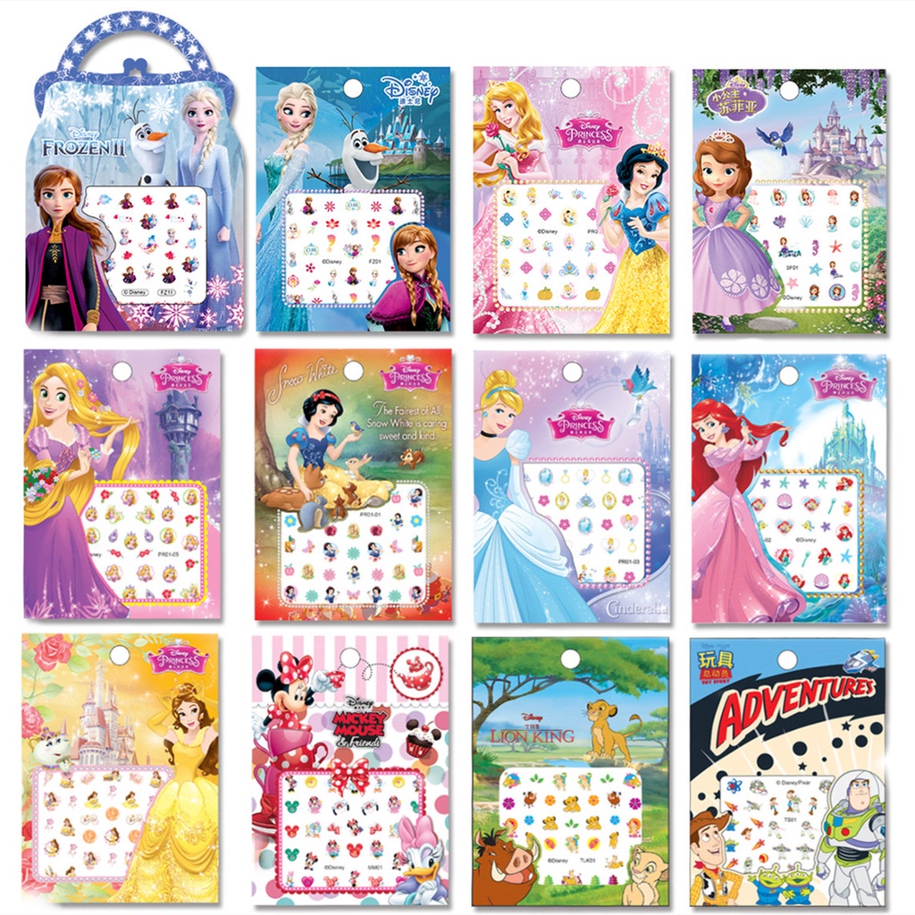 5Pcs/lot Disney Makeup Toy Nail Stickers No Repeat Anime Frozen Princess  Elsa Anna Minnie Mouse Figures Baby Girl Classic Toys Gift | Shopee México