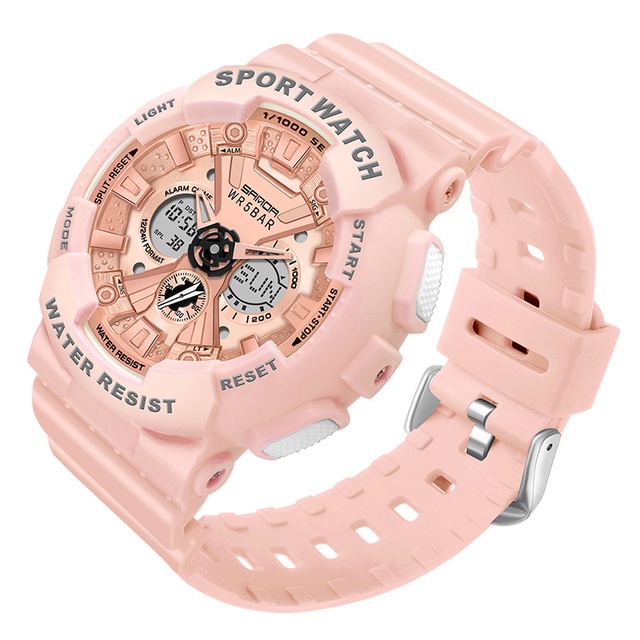 RELOJ DEPORTIVO VIROX DAMA ANÁLOGO-DIGITAL PU CIRCULAR ROSADO