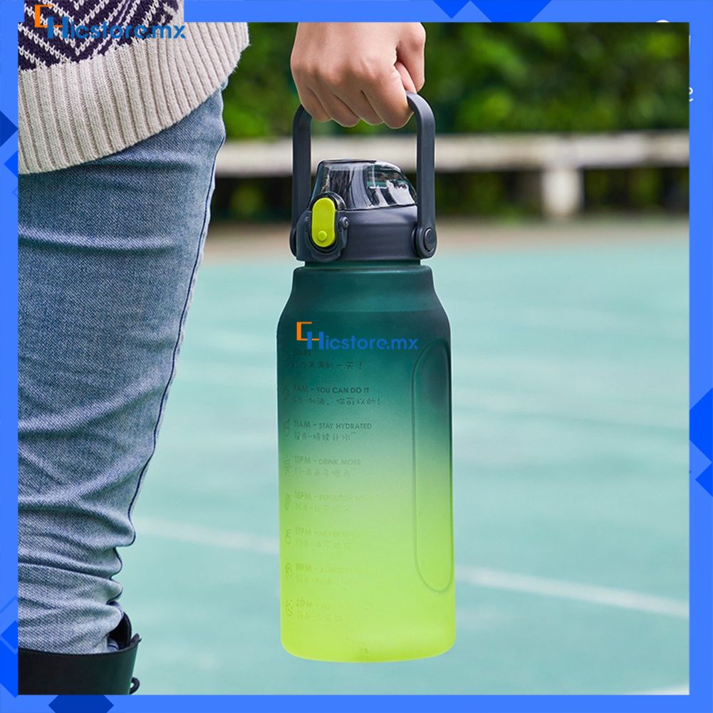 Botella de agua con pajita 2 litros/1,5 litros botella de gimnasio portátil para deportes