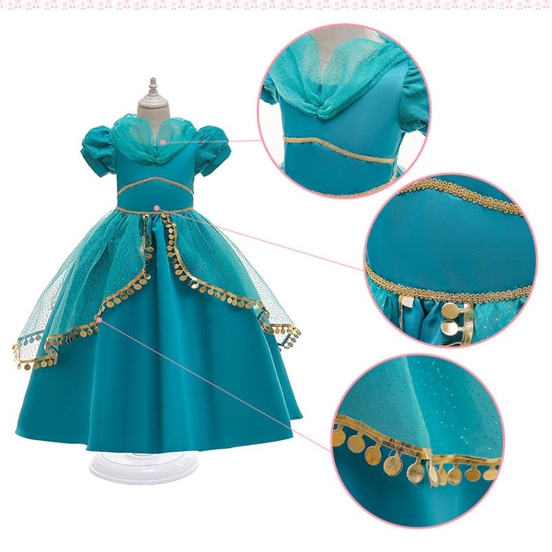 aladdin dios niña halloween navidad luz jazmín princesa vestido cosplay  niño fiesta de cumpleaños disfraz | Shopee México