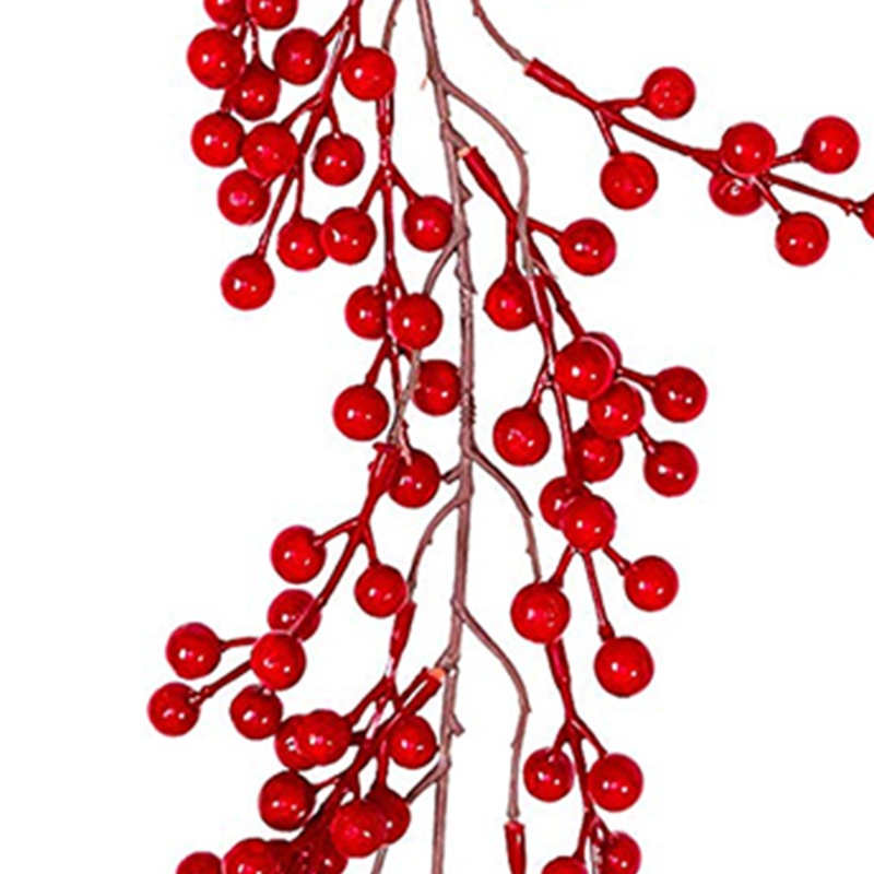 195 cm Guirnalda de Bayas Rojas Artificiales,Red Berry Navidad de la Guirnalda Artificial de la Guirnalda de la Baya Navidad Guirnalda de Bayas Borgoña Berry Garland para Invierno Decoración Navideña 