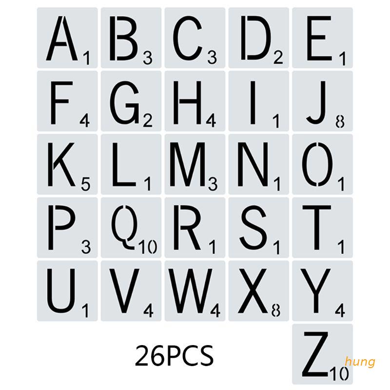 Hung 26pcs Set Alphabet Letters Stencils Drawing Template Diy Painting Scrapbooking Embossing Album Card Shopee Mexico