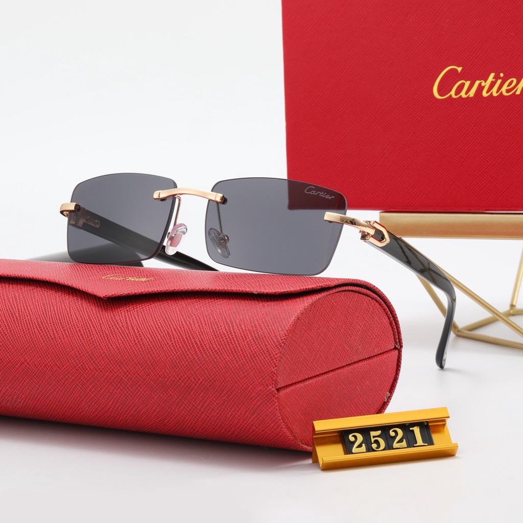Cartier Gafas De Sol Polarizadas De Lujo Para Hombre Y Mujer universal retro red Roja Pequeñas Frescas UV400 | Shopee México