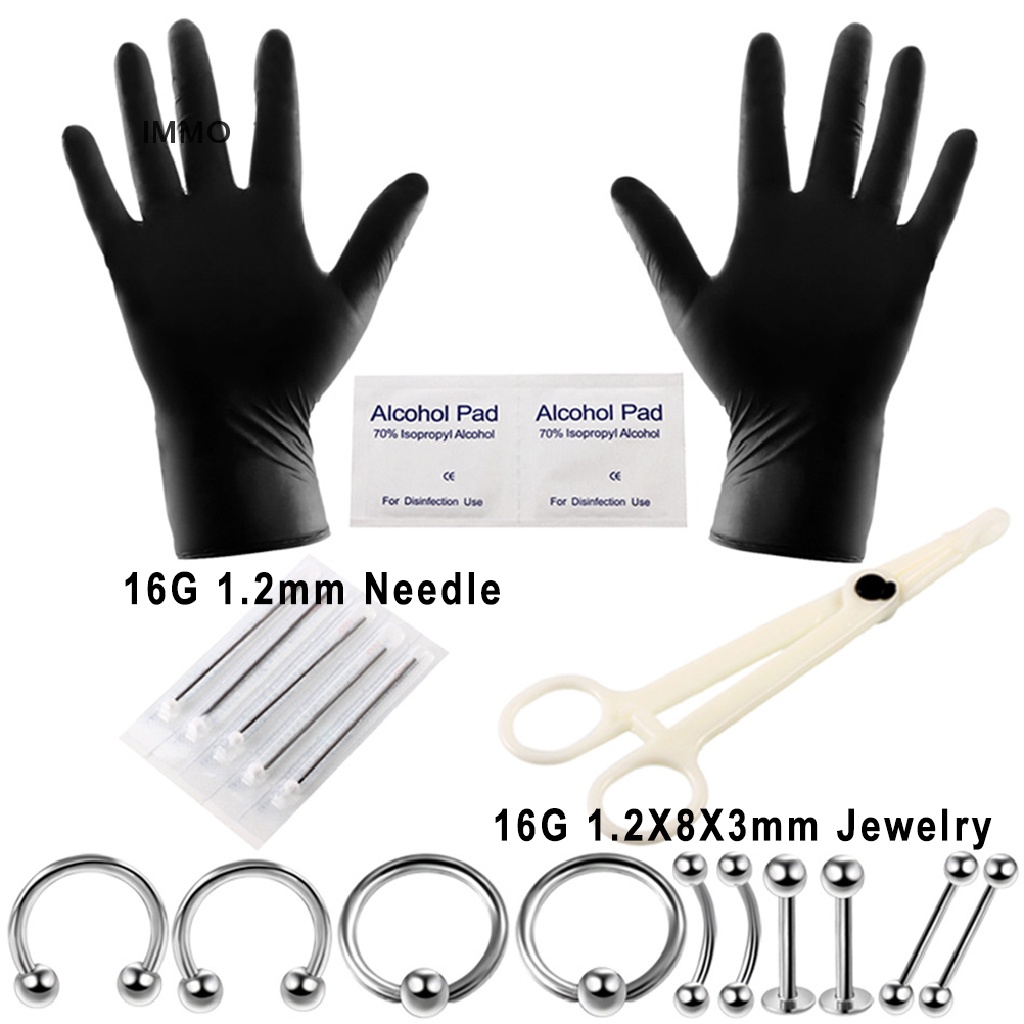 10-20Pcs/Set kit piercing del cuerpo Herramientas Aguja Vientre Lengua RC F4 