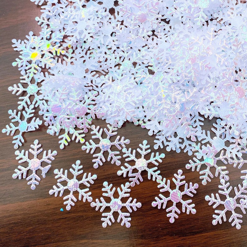 Fiestas Boda Confeti Decorativo Vacaciones Adornos de Invierno AOLVO Manualidades Copo de Nieve sintético de plástico decoración de Mesa cumpleaños para Navidad 