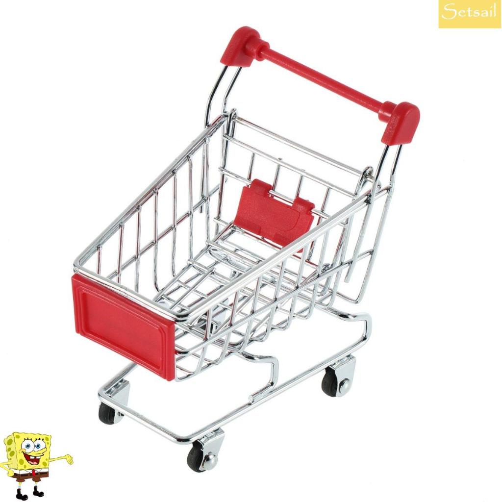 Acero Inoxidable Mini supermercado Carrito de Mano utilitario （Rojo） Carrito de Compras Lindo Hermoso DBSUFV Conveniente 