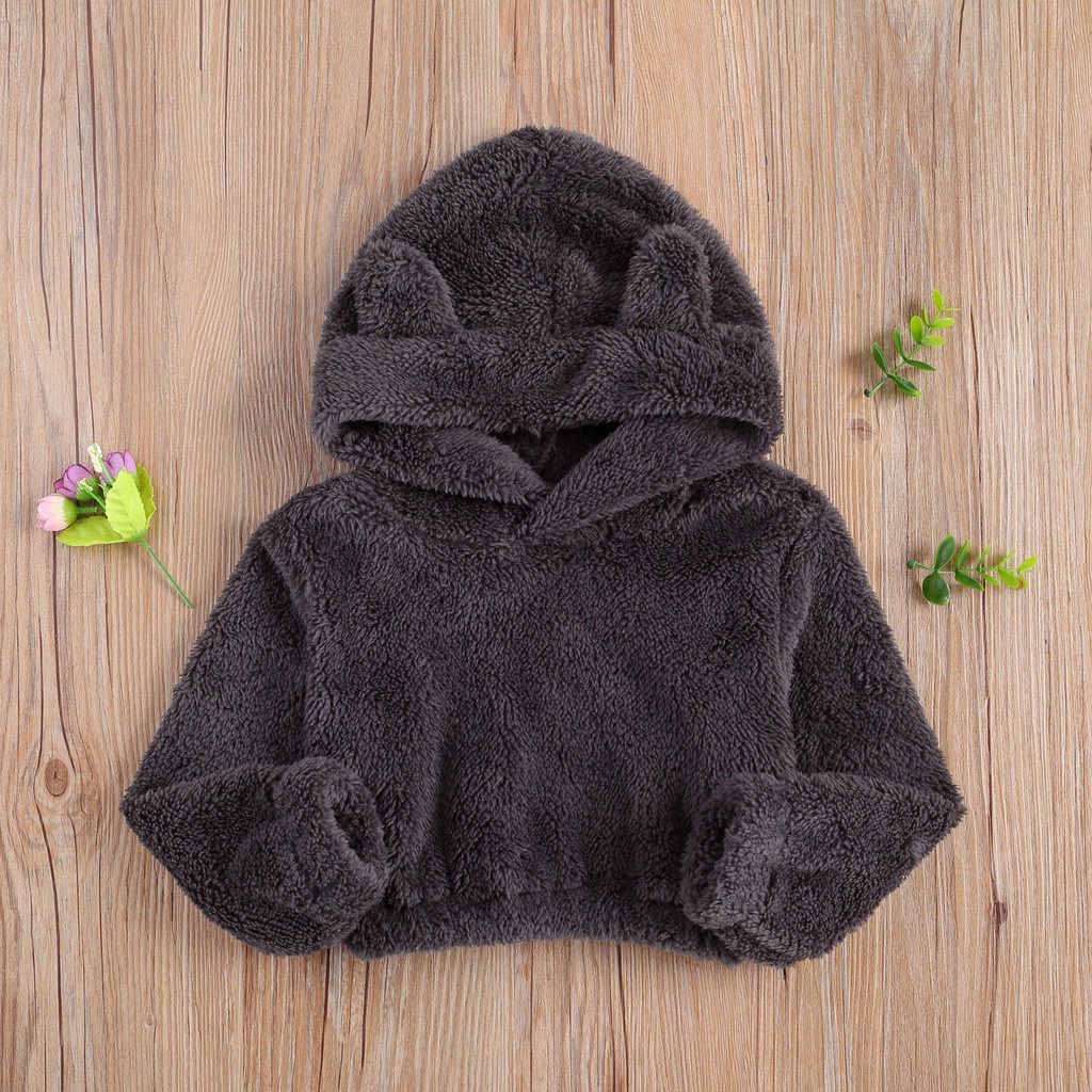Khh Kids Hooded Hoodie Fall Top V Neck Outdoor Girl Warm Velvet Blouse Animal Shopee Mexico