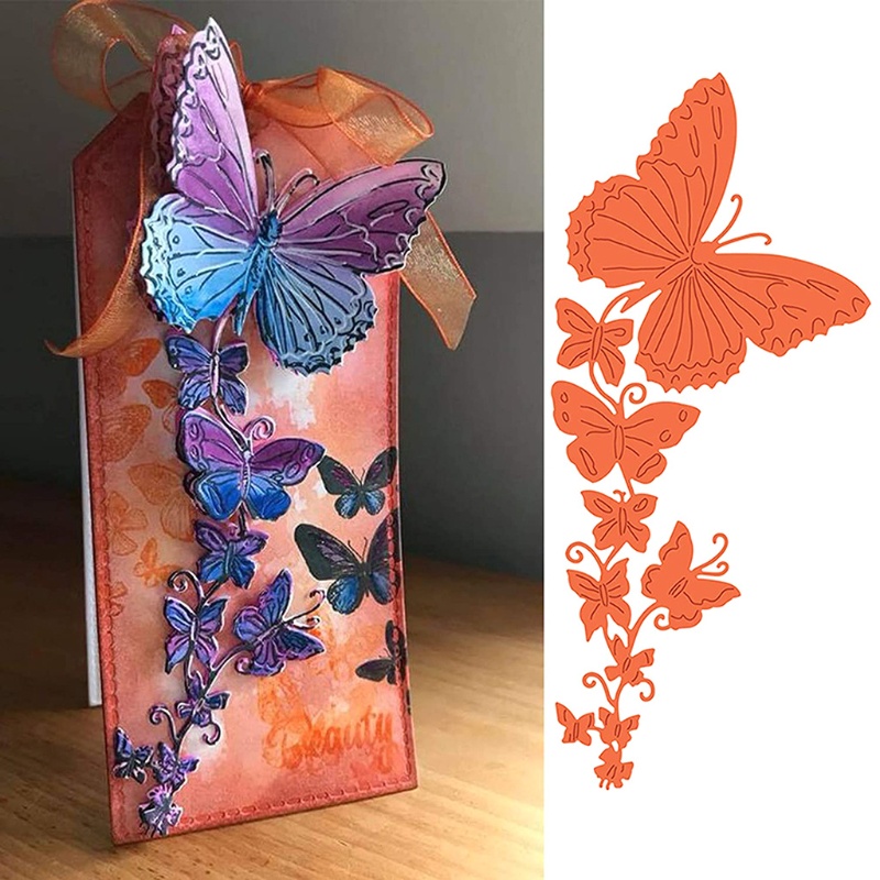 SCASTOE Flor mariposa encaje borde troquelado marco de la frontera corte de metal para hacer tarjetas de papel en relieve decorativo DIY 