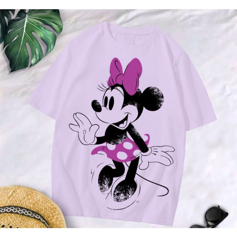 Minnie mouse camiseta oversize tee xl camiseta Tops para mujeres peinado  algodón 30s | Shopee México