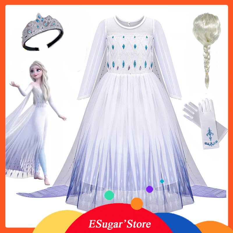 2-10 Años Frozen 2 Reina De Nieve Elsa Disfraz Para Niñas Princesa Vestido  De Niños Cosplay Vestir Ropa De Lujo | Shopee México