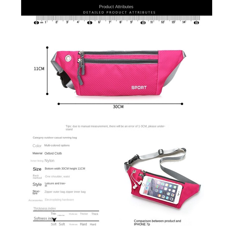 Bolsa de cinturón para Deportes al Aire Libre Bolsa de teléfono móvil Impermeable Antirrobo Invisible Multifunción Marathon Belt Bag ➤ HibiscusElla 