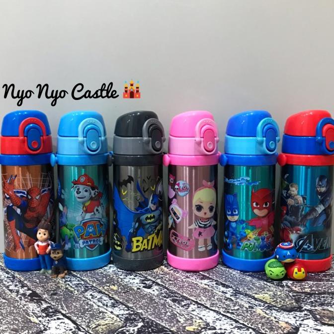 Botellas para beber para niños pajitas termo metálico inoxidable bloqueo  patrulla canina | Shopee México