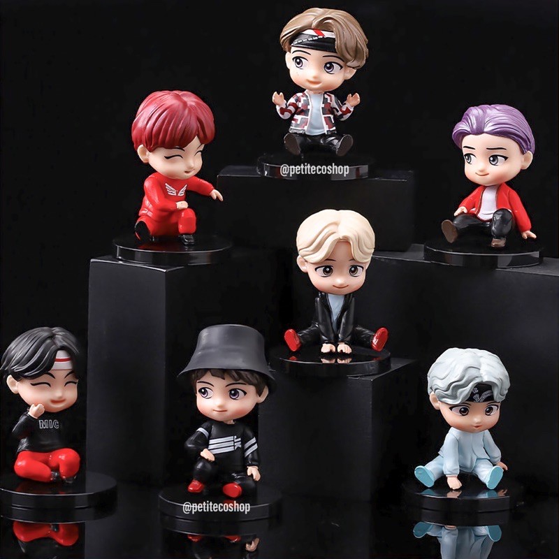 7Pc nuevo BTS Tiny Tan sentado Ver TinyTan Mic Drop BT21 figura Kpop