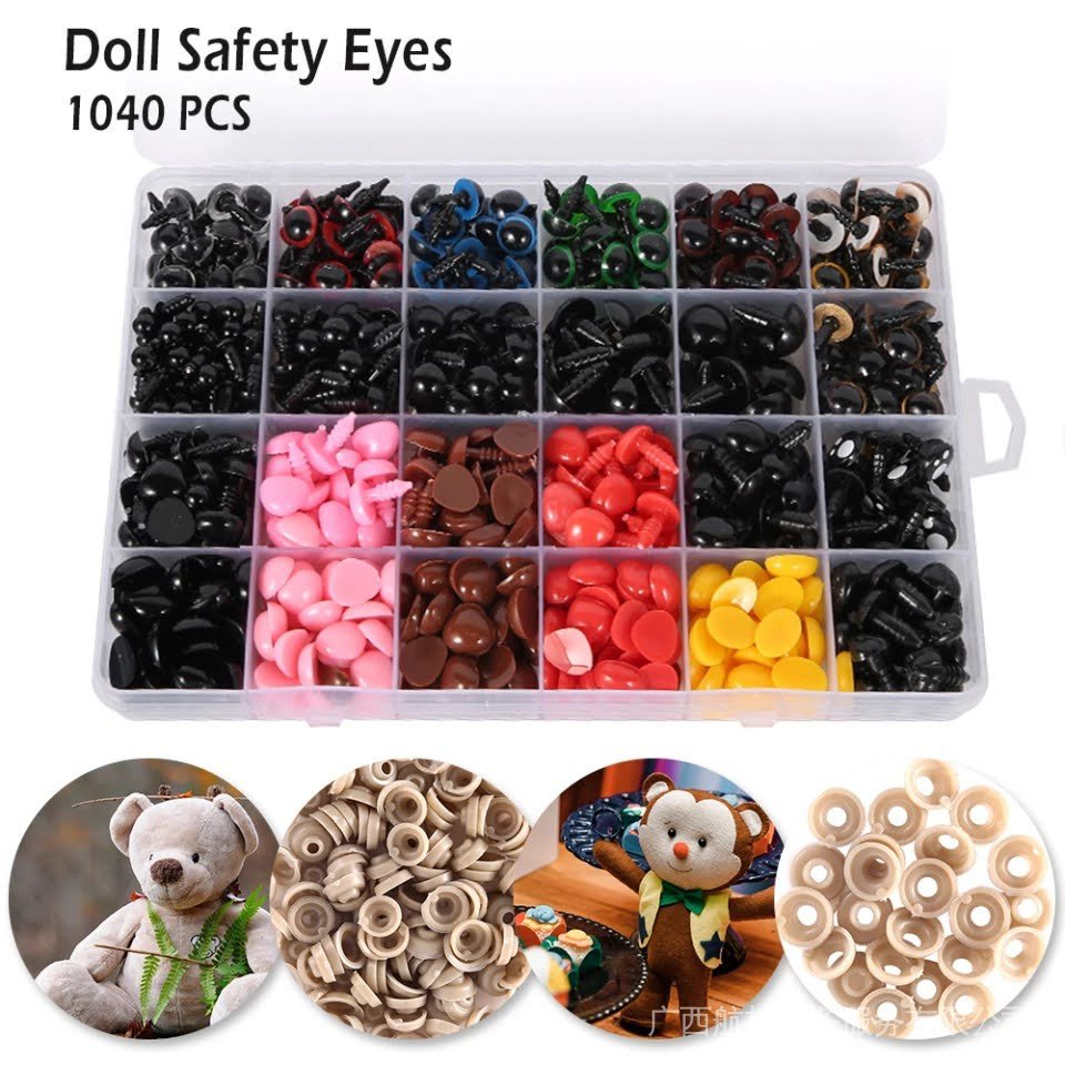 100x brillo seguridad ojos muñecas ojos Amigurumi accesorios DIY 10mm multicolor 