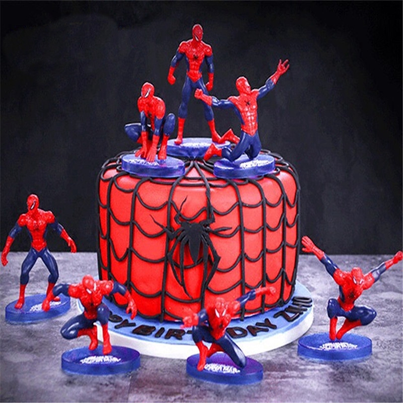 Tarta Spiderman,16 Piezas Spiderman Cake Topper,Figuras Spiderman,Spiderman Decoración para Tartas,Spiderman Cumpleaños Decoracion Tarta Spider para Regalos Niños Fiesta de Cumpleaños 
