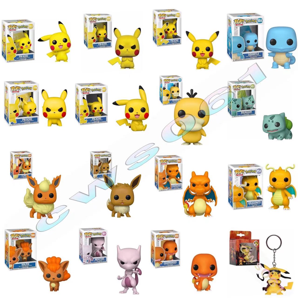 Figuras De Vinilo FUNKO POP Pokemon Serie Pikachu/Squirtle/Bulbasaur/Psyduck/Charmander/Eevee Juegos De Acción Juguete Figura Llavero
