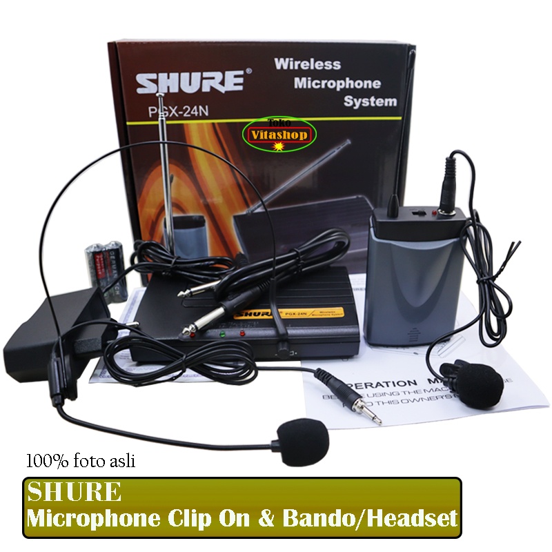 Shure micrófono inalámbrico PGX-24 micrófono Clip en botón diademas/audífonos