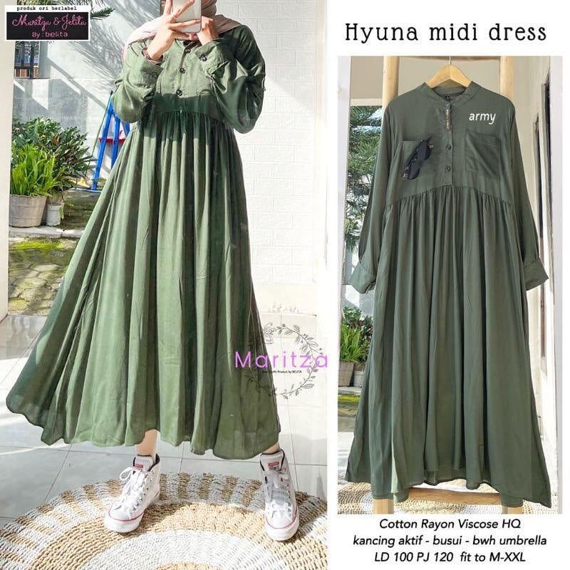 Hyuna Midi vestido/moderno hermoso vestidos de mujer/vestido Casual/última  moda musulmana | Shopee México