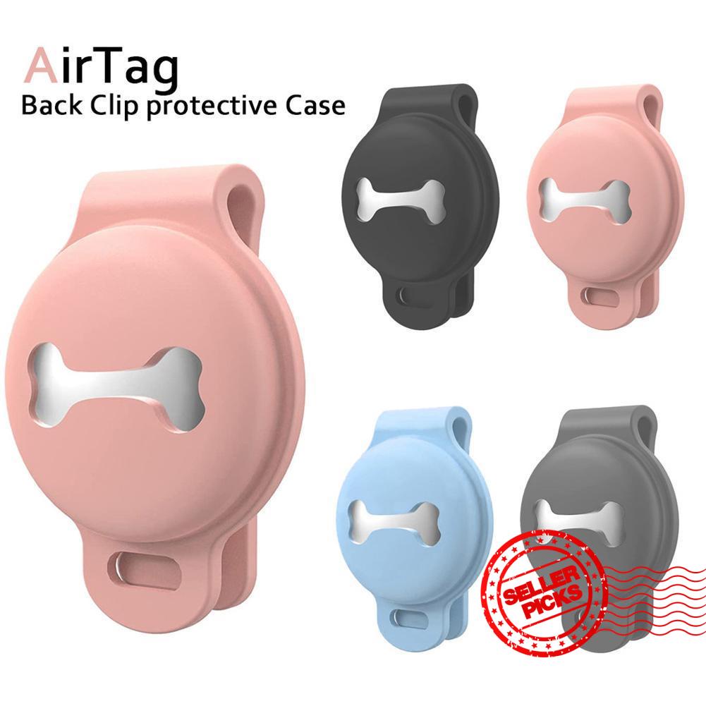 Airtag collar de perro y accesorios para mascotas funda protectora compatible con Apple Airtag seguridad y antipérdidas Collar de perro de silicona para buscador de rastreo GPS negro-azul