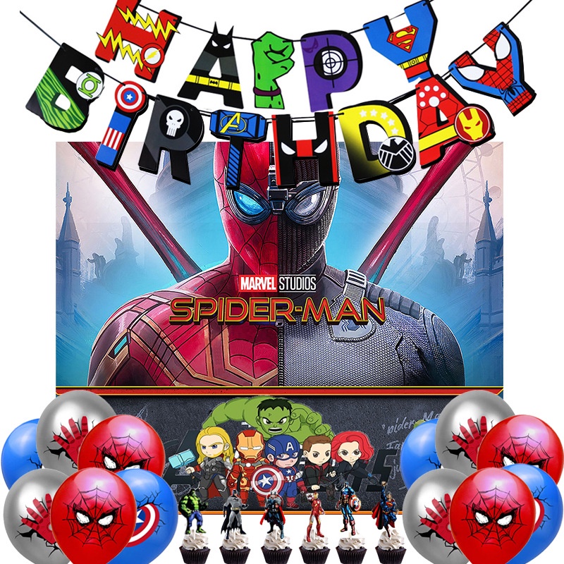 Marvel Spiderman Niños Fiesta De Cumpleaños Conjunto De Globos Fondo  Película De Aluminio Globo Bandera Necesita Decoración | Shopee México