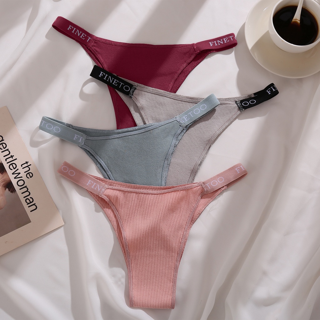 3 unids/set mujeres tangas moda carta bragas algodón mujer calzoncillos señoras sexy ropa interior mujeres bikini panty nuevo | Shopee México