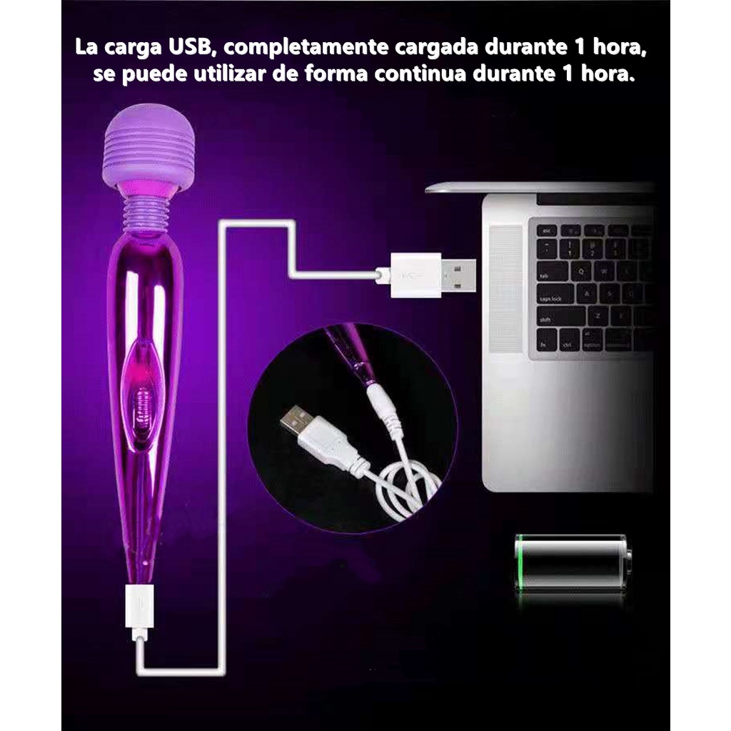 Masaje recargable Potente estimulador del punto G Consolador vibrador