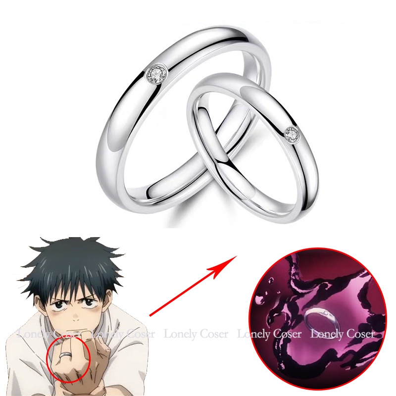 ALTcompluser Anime Jujutsu Kaisen 0 anillos Yuta Okkotsu de titanio y acero para cosplay y colección 