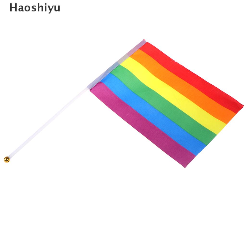 Haoshiyu 5x Arco Iris De Mano Ondeando Bandera Gay Orgullo Lesbiana Paz Lgbt Banner Festival Mx Shopee Mexico