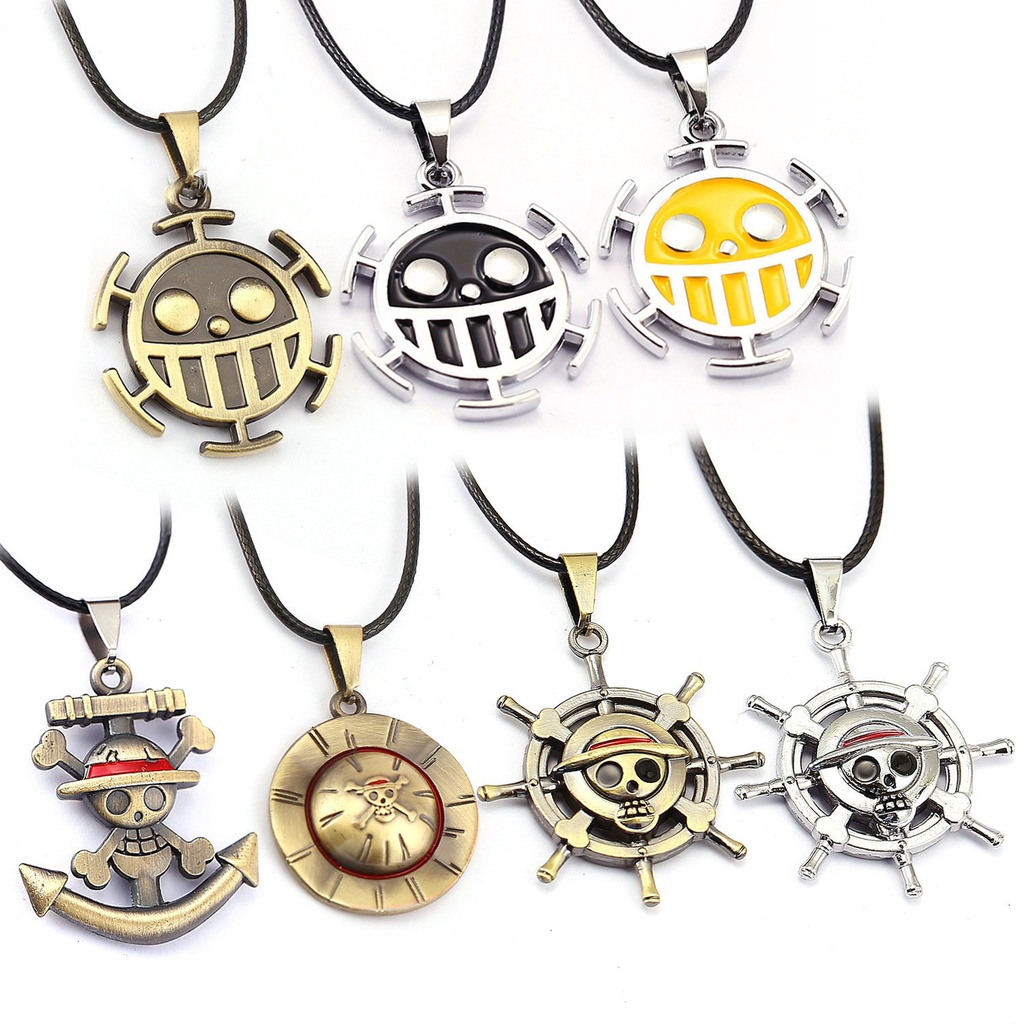 Anime Luffy Colgante de Sombrero de paja Collar Cráneo Timón Ancla Trafalgar Law Collares | México