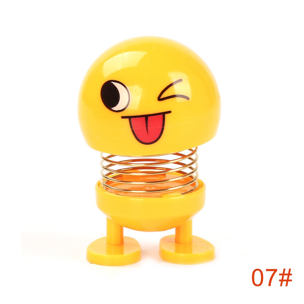 TTAototech 6 Unids Divertido Emoji Mini Sacudiendo la Cabeza Adorno de Coche Cute Springs Dancing Toys Decoración de Escritorio 