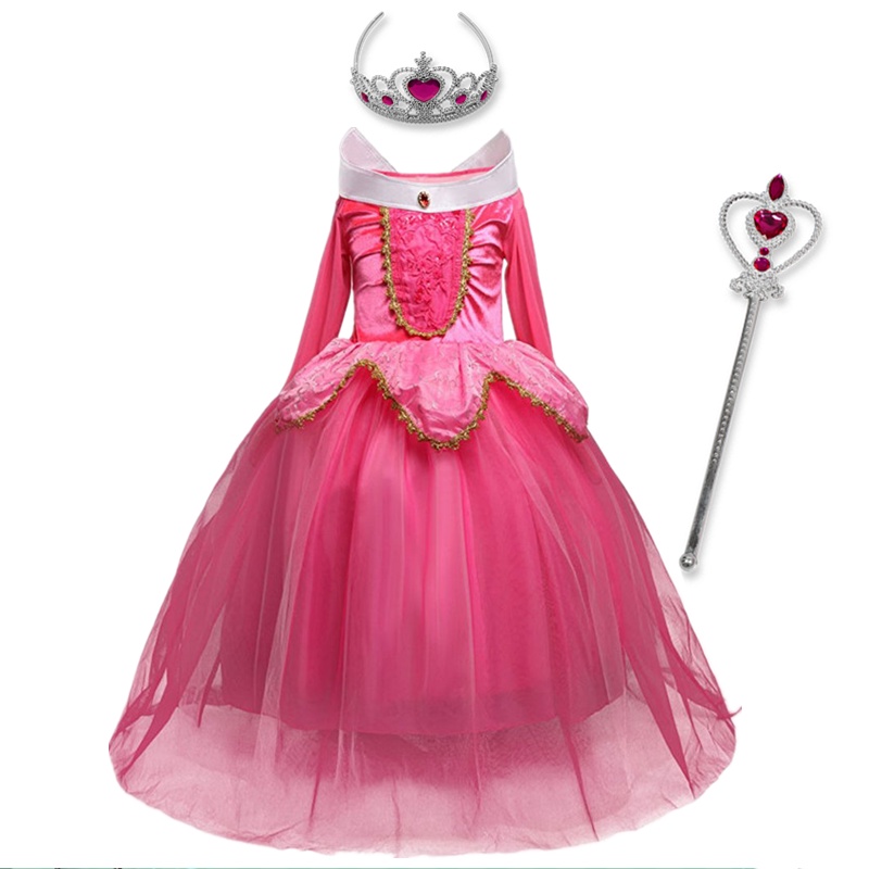 NNJXD Princesa Aurora Fiesta de Disfraces Vestido de Las Muchachas Carnival hasta 