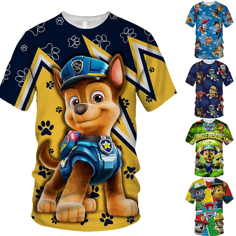 Paw Patrol Patrulla Canina Ropa De Niño T-Shirt 3D Camisetas Divertido Anime Manga Corta Tee Bebé Niñas Streetwear | Shopee México
